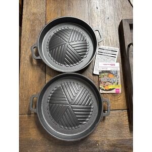 Japanese cast iron frying Pan Skillet small Mini Yakiniku Asian Korean Chinese